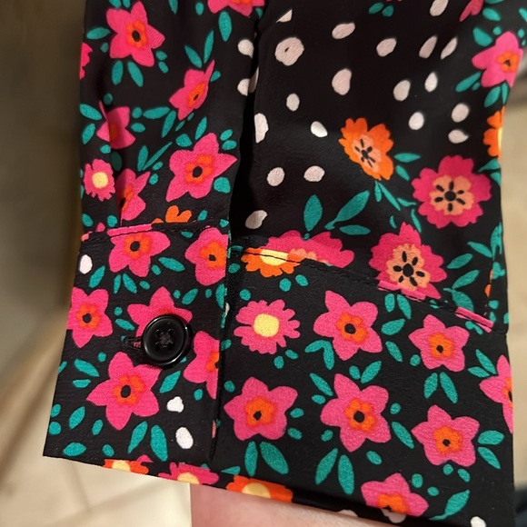 NWT- ASOS 12- MIX& MATCH FLORAL & BLACK BUTTON-UP LONG SLEEVE BLOUSE - Picture 6 of 12
